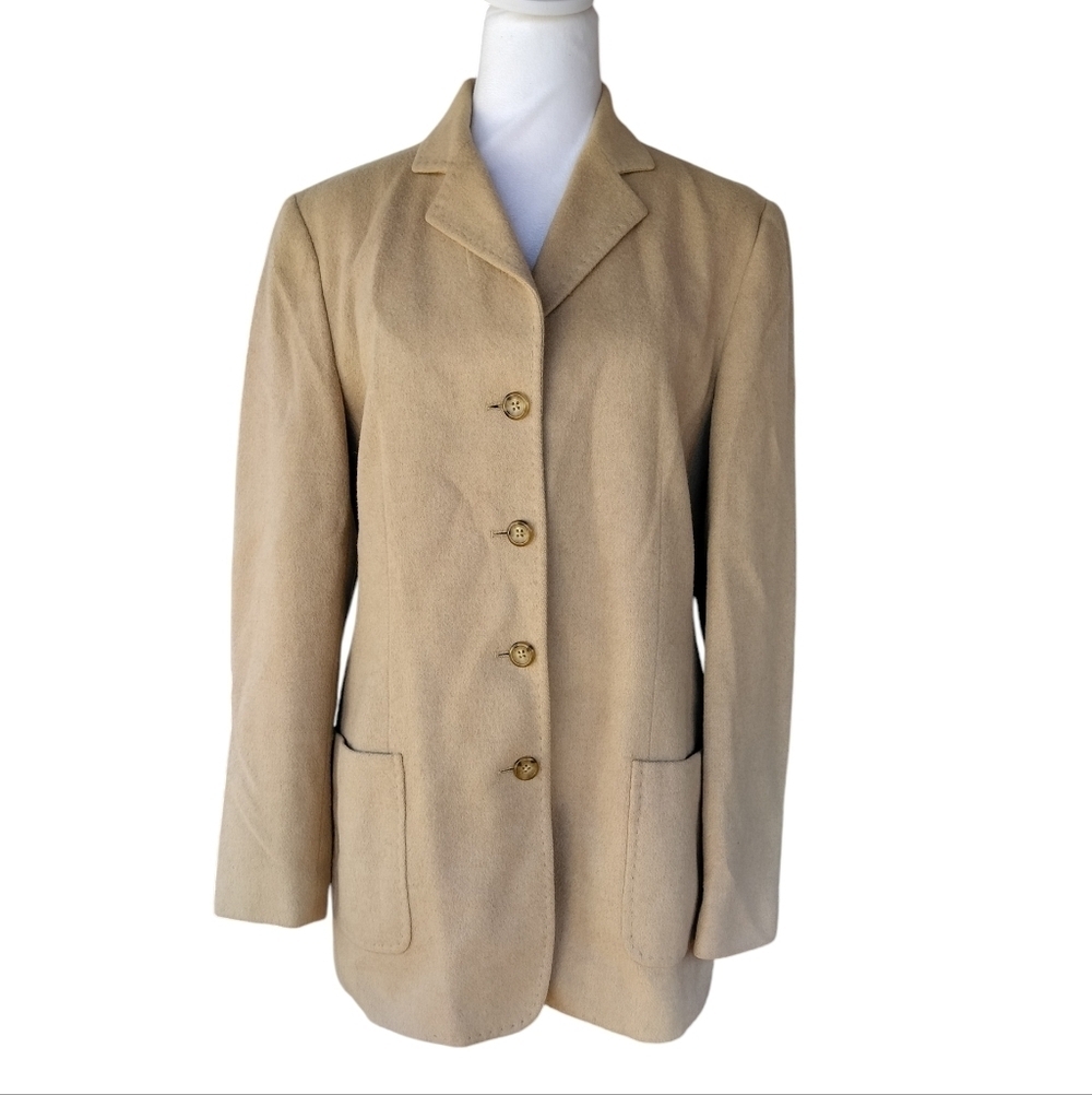 Talbots Tan 100% Pure Camel Hair Button Front Blazer Size 8